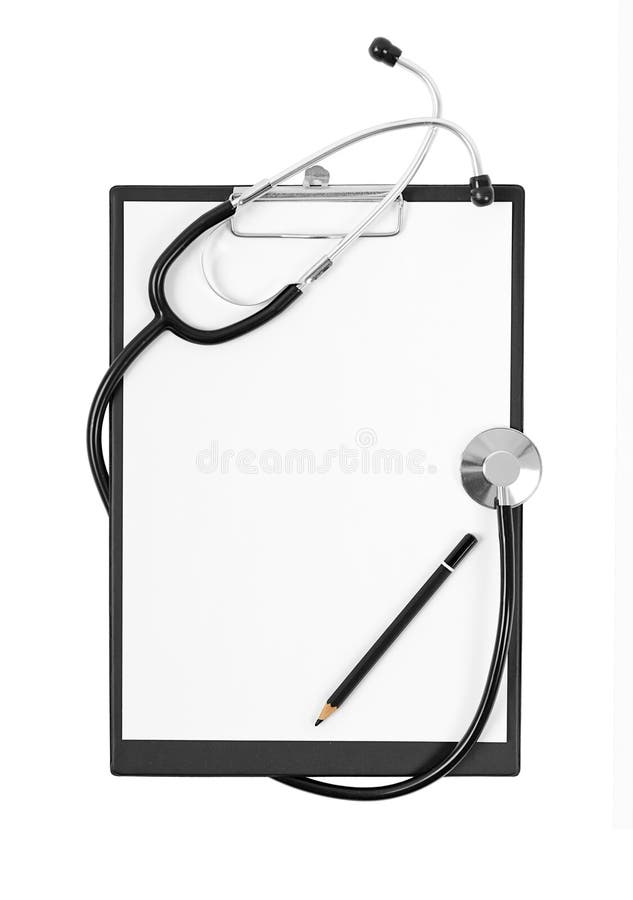 Black medical Clipboard with a Stethoscope stock photography