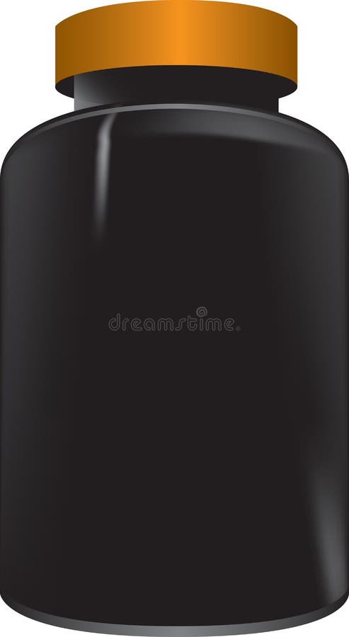 Black medicine jar vector illustration