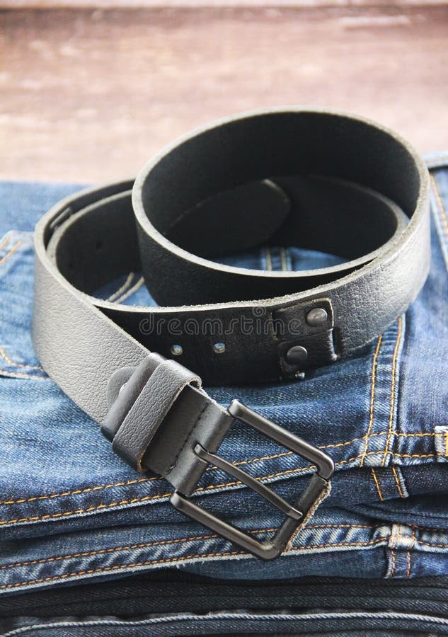Black Men`s Belt with Metal Buckle Stock Photo Image of elegance, accessory 228247872