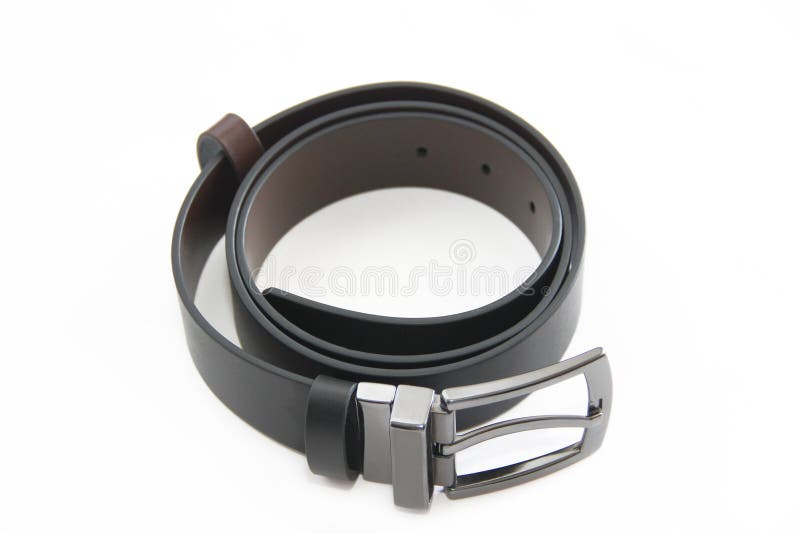 Black Men S Belt with Metal Buckle Stock Photo Image of garment, wear 244748806