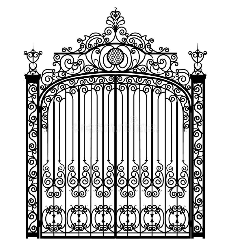 Black metal gate stock vector. Illustration of gates 122672133
