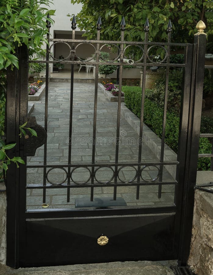 Black metal gate stock photo. Image of gate, wrought 75305354
