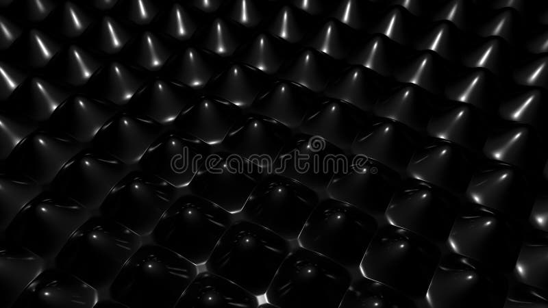 Black Metal Rounded Spikes Background 3D Rendering Stock Illustration