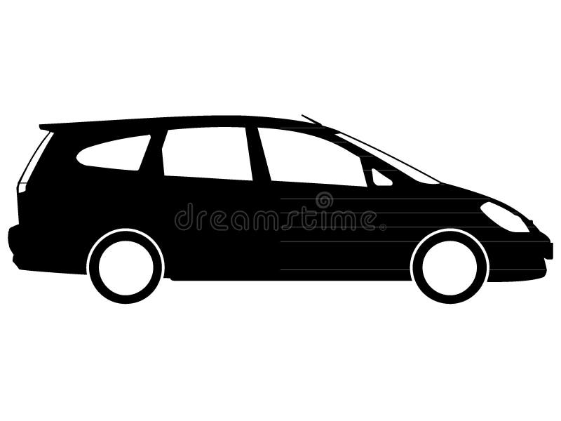 Black Minivan Drawing stock illustratie