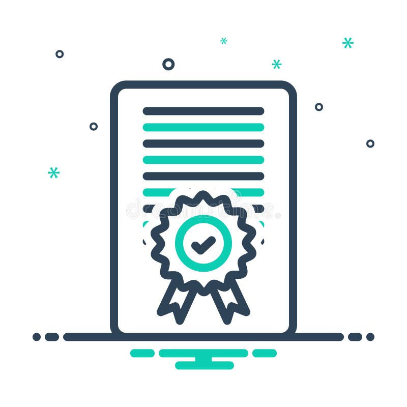 Mix Icon for Accreditation, Certificate and Diploma Stock Vector