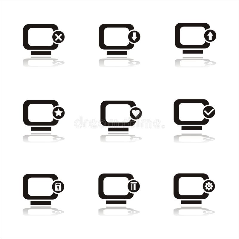 Black monitor icons