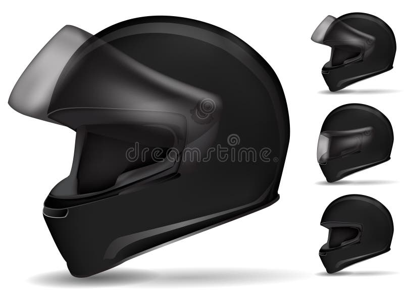 Black motorcycle helmet stock illustration
