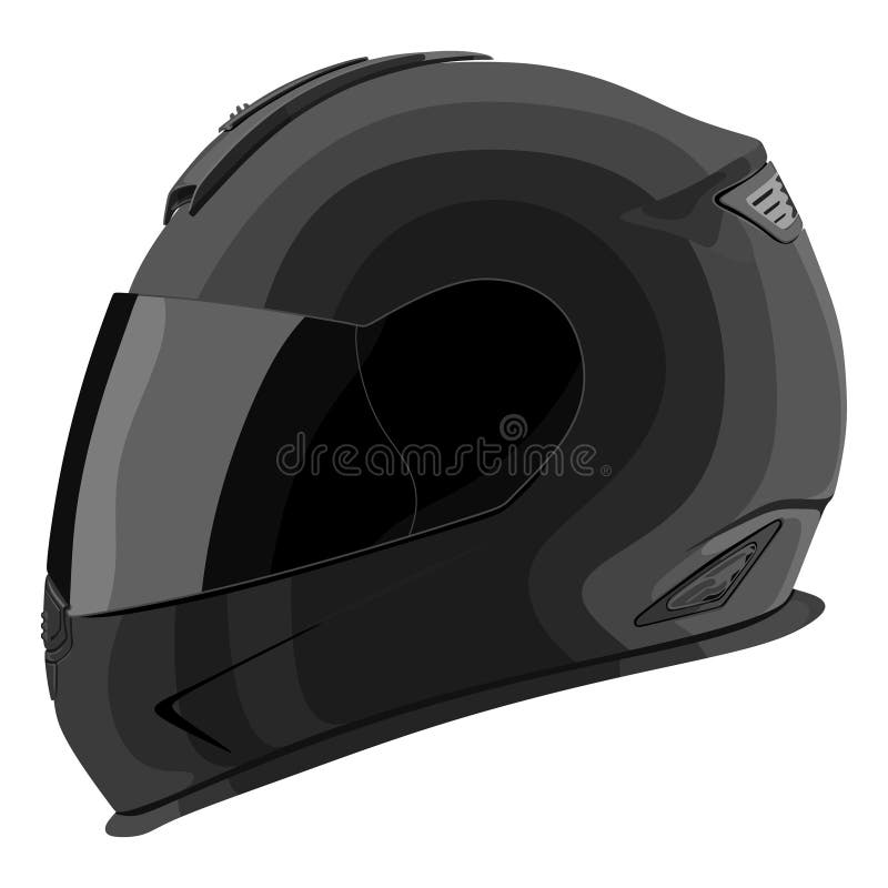 Black motorcycle helmet stock illustration