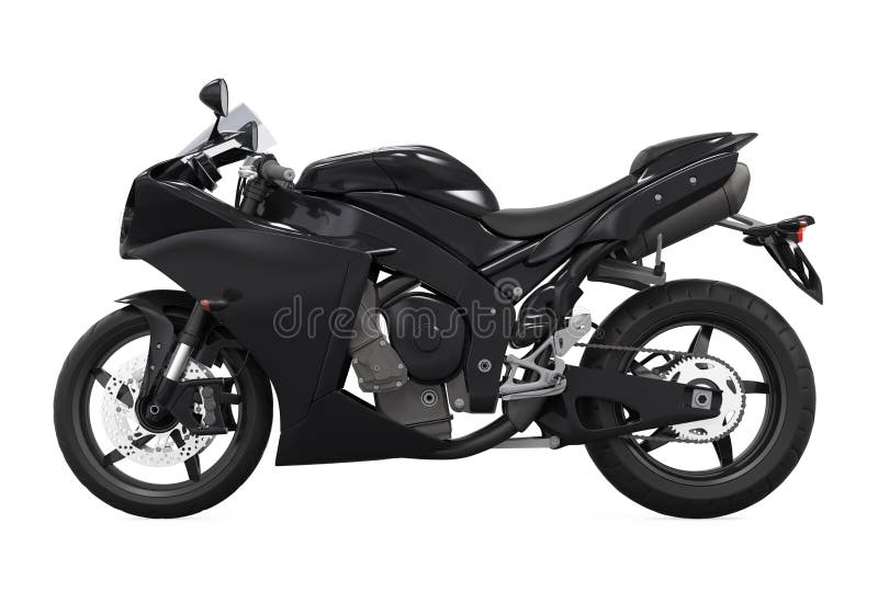 Black Motorcycle Isolated stock illustration