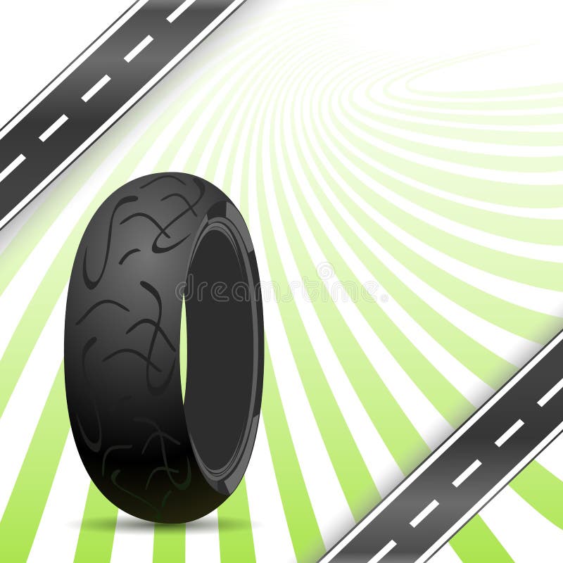 Black motorcycle rubber tire royalty free illustration
