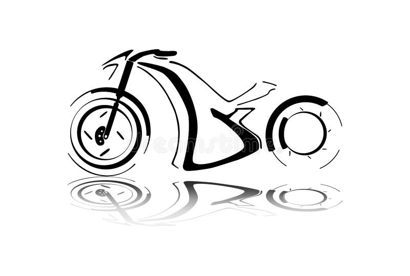 Black motorcycle silhouette stock illustration