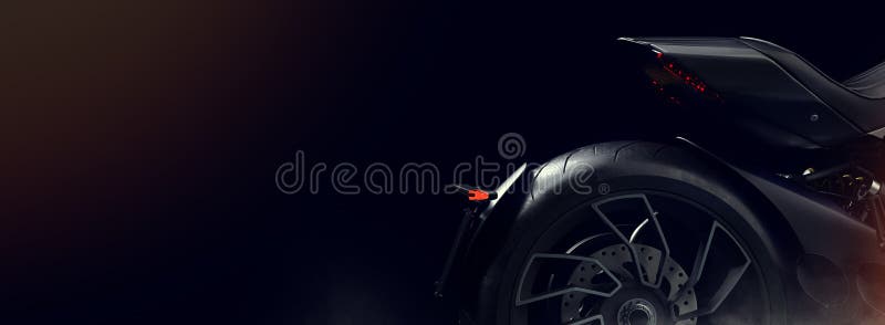 Black motorcycle in the studio. vector illustration