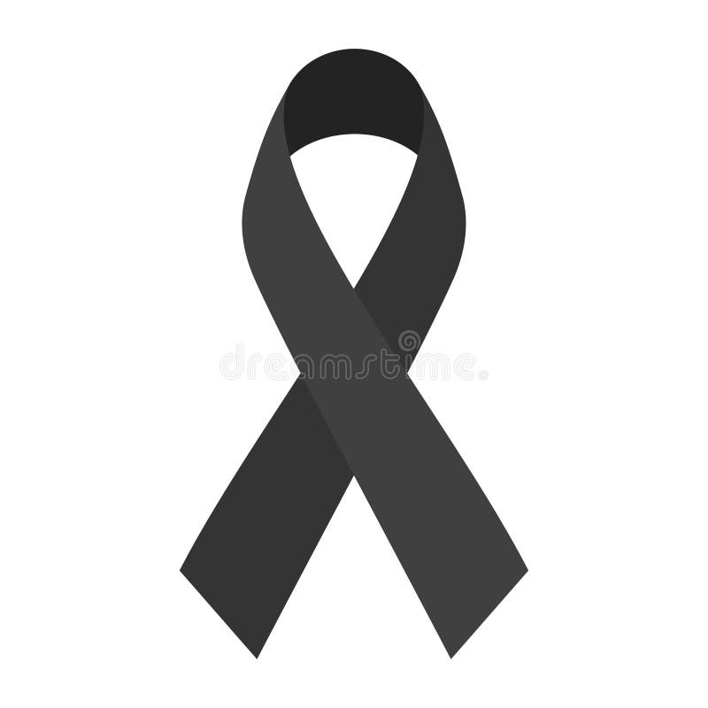 Black ribbon mourning symbol isolated Royalty Free Vector