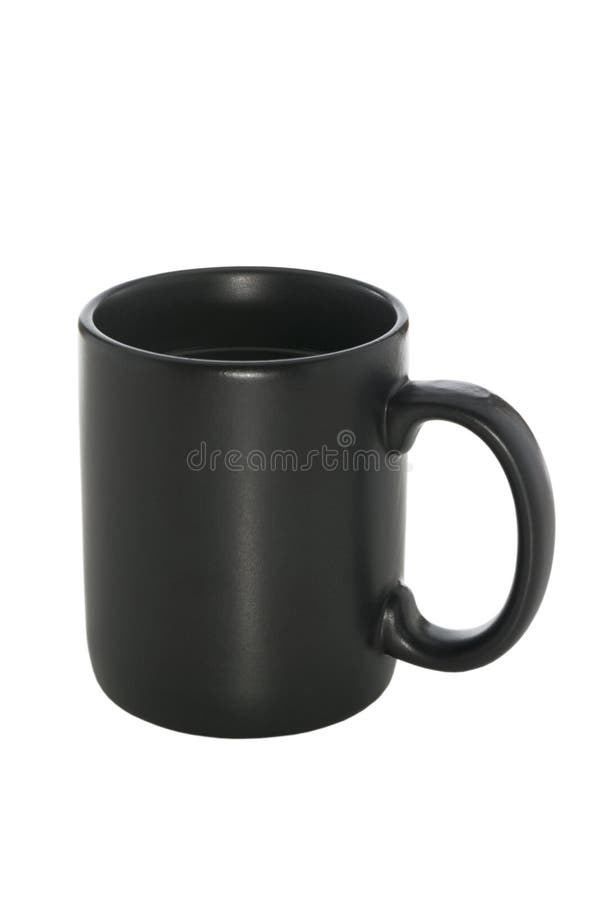 Black mug on white with clipping path