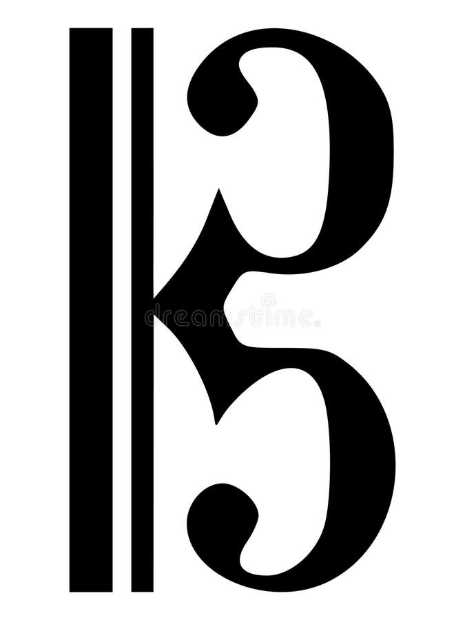 Black Music Symbol of Note C or DO on Ledger Lines Stock Vector