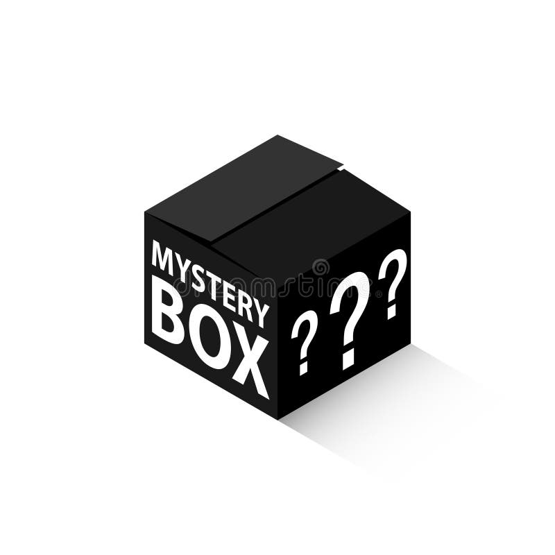 Mystery box label or sticker Royalty Free Vector Image