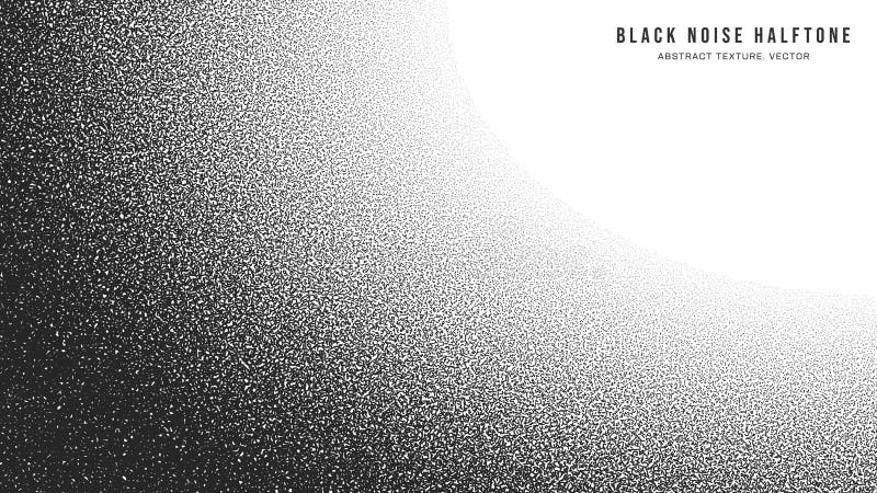 Black Noise Stipple Dot Work Halftone Gradient Vector Smooth Rounded Border stock illustration