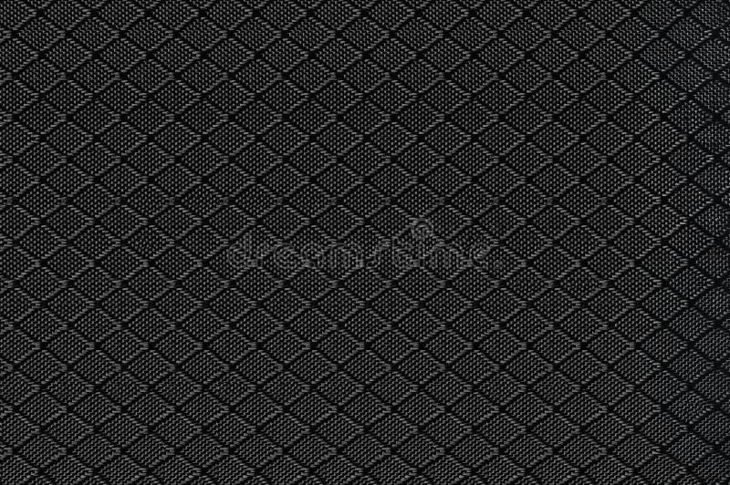 Black Nylon Fabric Background Texture, Large Detailed Textured Horizontal Macro Closeup Pattern, Textile Copy Space stock photo