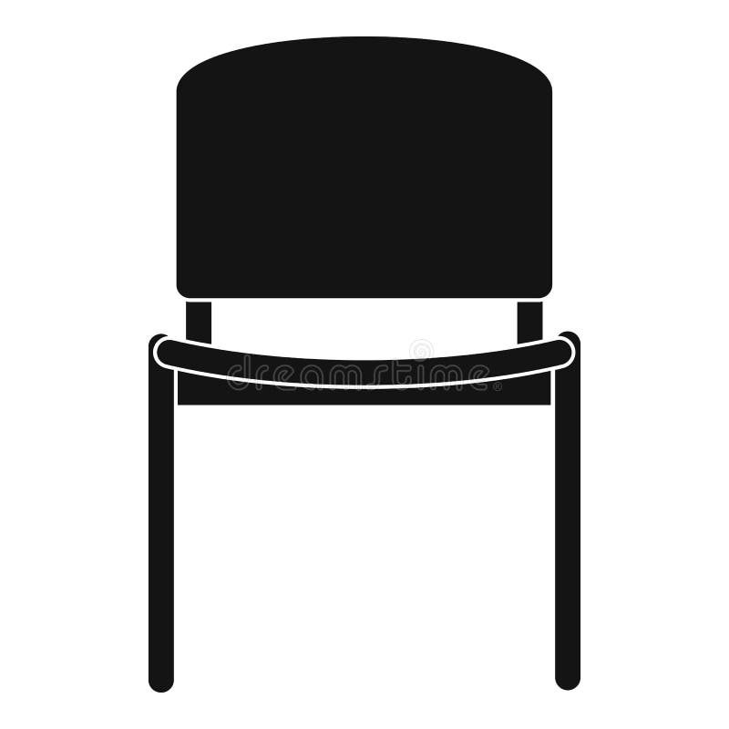 Black office chair icon, simple style