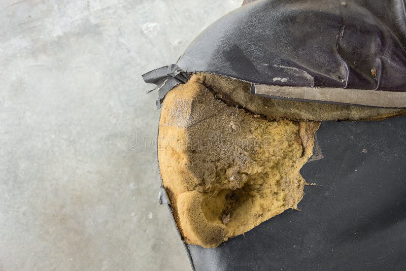 Black Office Chair Old Damage Leather and Dirty, Time To Replace Stock