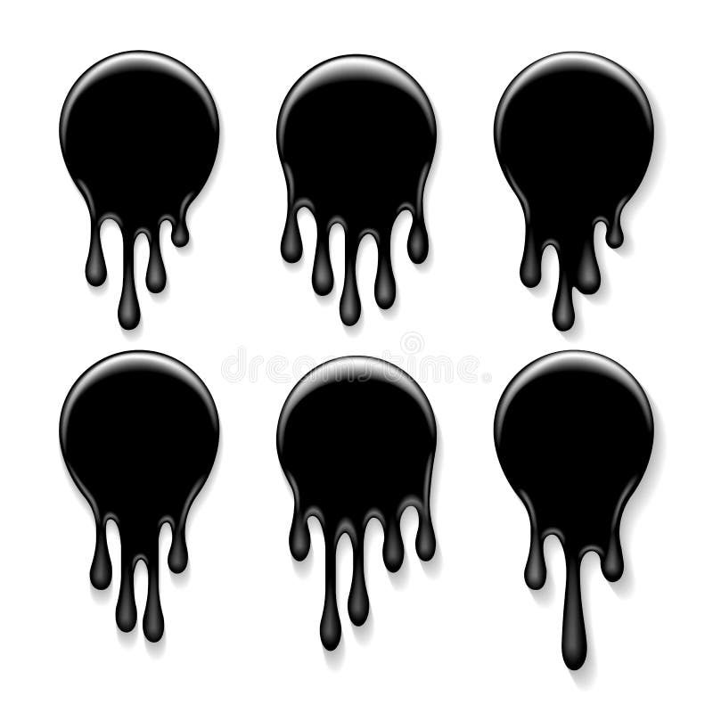 Dripping Black Oil Blob Set vector illustration Dripping Black Oil Blob Set vector illustration