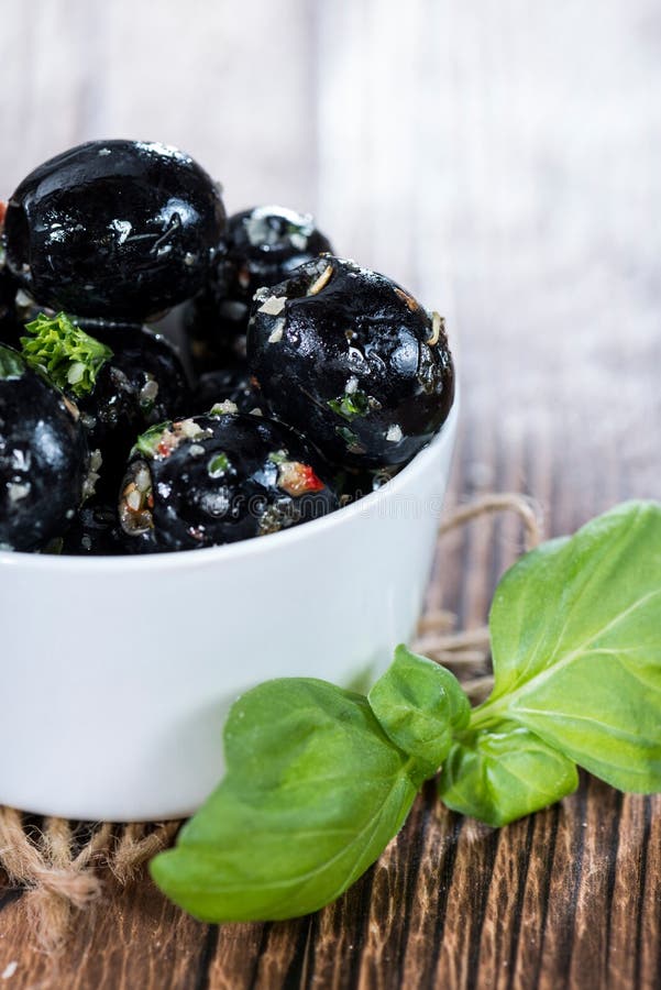 Black Olives with Garlic and Fresh Herbs Stock Photo Image of olives