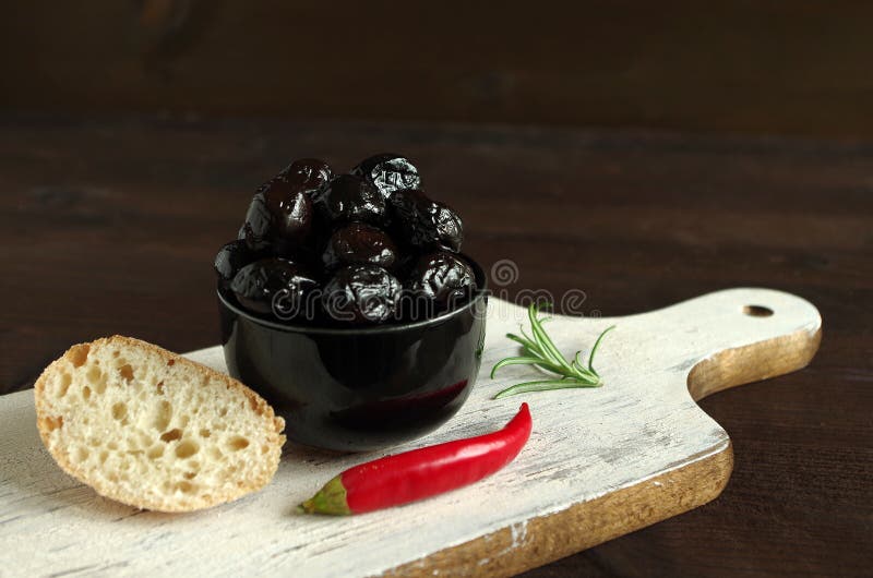 Black olives stock photo. Image of delicious, bread, herb 63558738