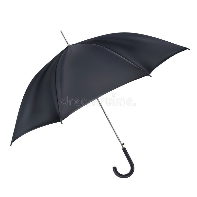 Download Black Open Classic Umbrella In Side View Stock ...