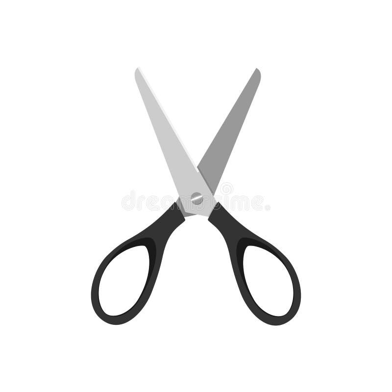 Black Open Scissors on a White Background Stock Vector Illustration of scissors, black 109316669
