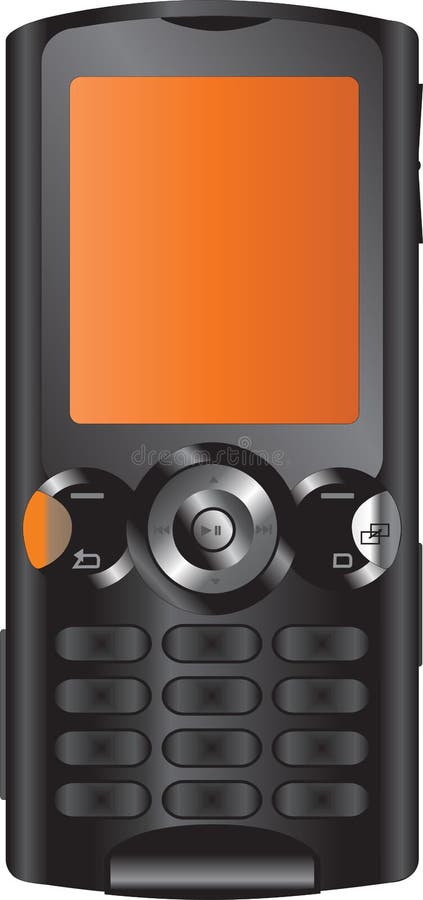Black and orange mobile phone