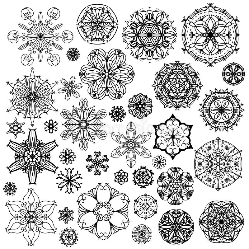 Black ornament collection stock illustration. Illustration of graphic