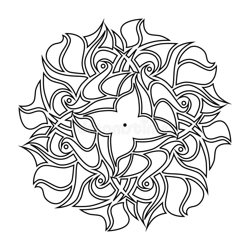 Download Black And White Decorative Ornamental Mandala Stock Vector ...