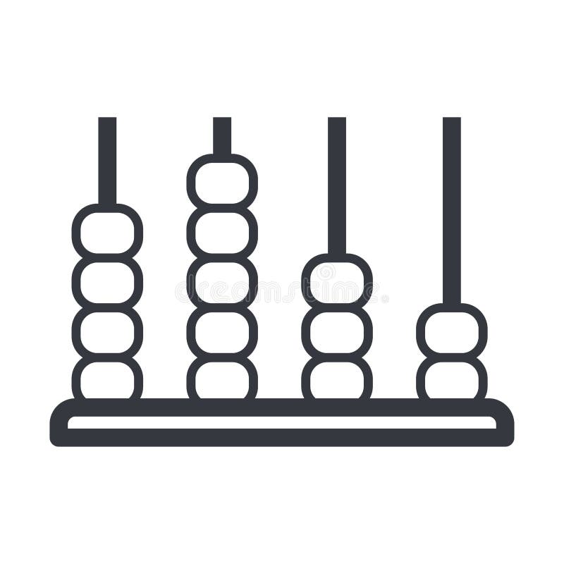 Abacus Vector Icon on White Background. Flat Vector Abacus Icon Symbol