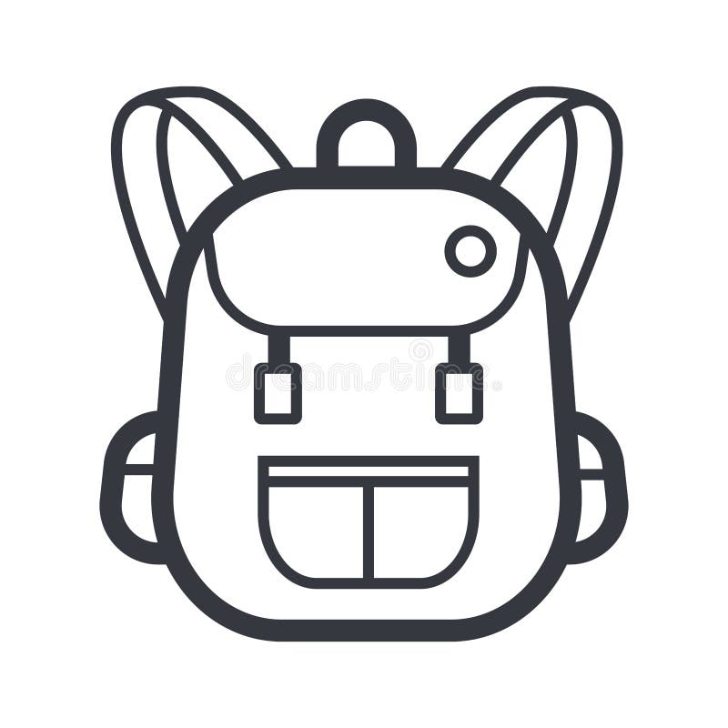 Black Outline Backpack Vector Icon. Fully Editable Stroke Stock Vector ...