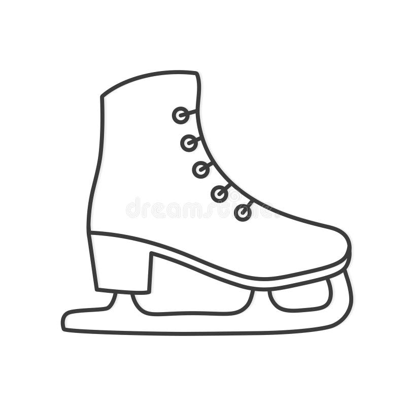 Black Outline of Ice Figure Skates Stock Vector Illustration of