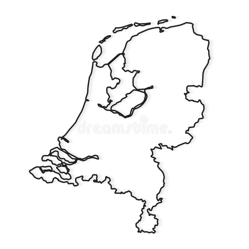 Black outline of Netherlands map