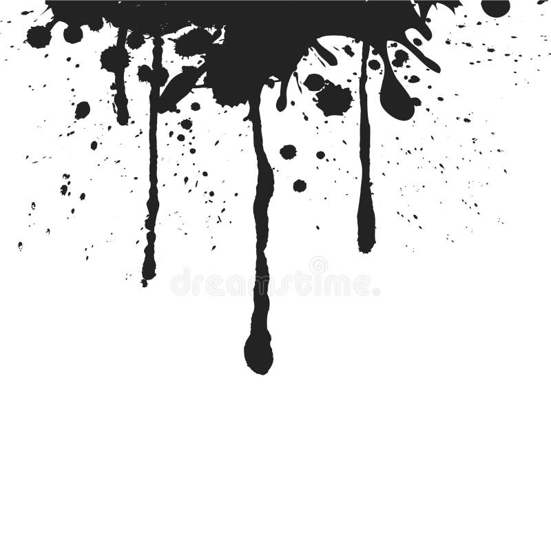 Black Paint Dripping. Abstract Blob Stock Illustration Illustration