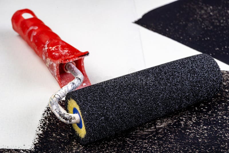 Black Paint Roller. Paint Application Accessories Stock Image Image