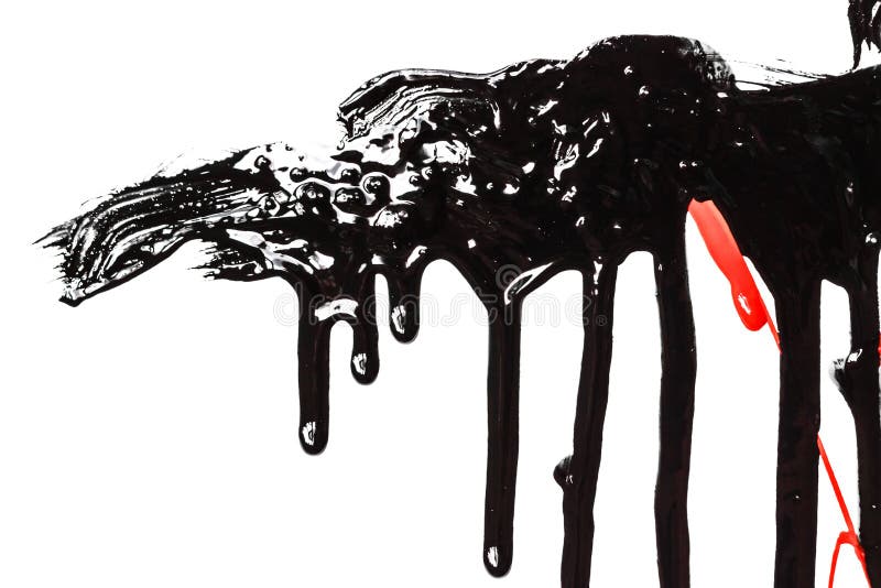 Black paint on a white background stock image Black paint on a white background stock image