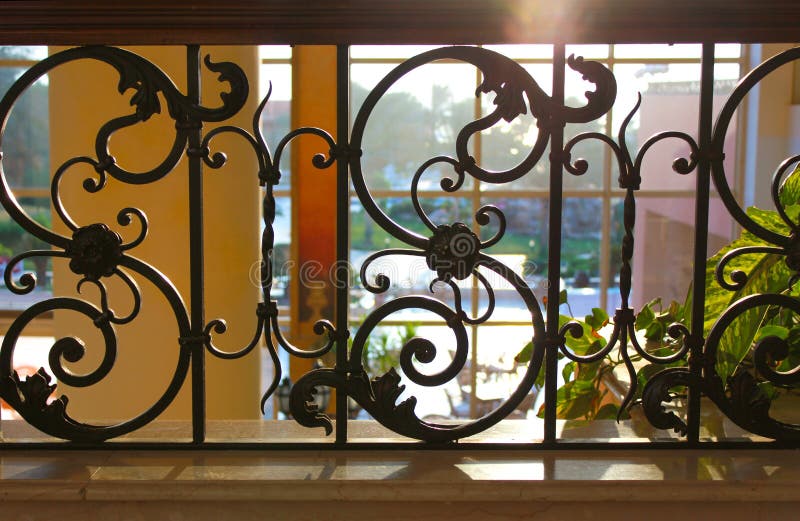 Black painted forged metal railings royalty free stock image Black painted forged metal railings royalty free stock image