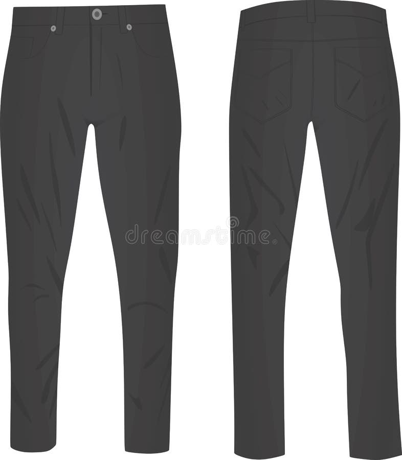 Black Pants, Front and Back View Stock Vector - Illustration of glamour ...