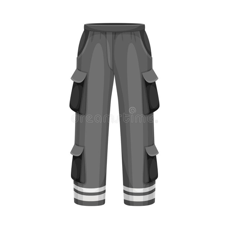 Black Pants with Reflective Band and Side Pocket As Uniform and ...