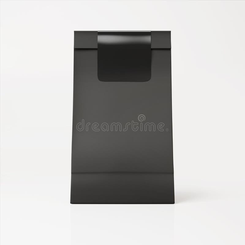 Download Black Paper Bag With Black Sticker On Light Background ...