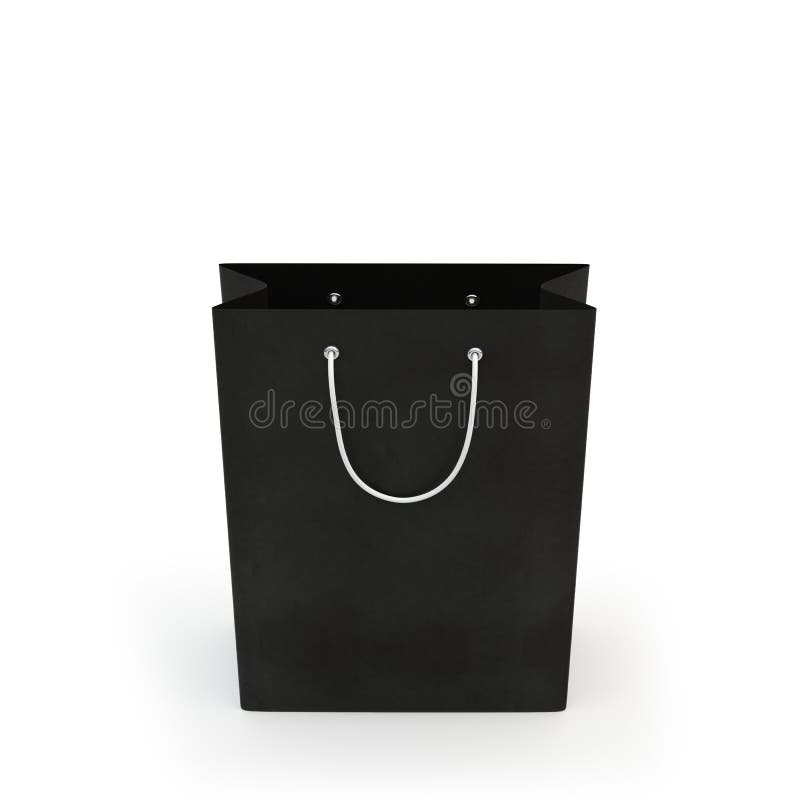 Black paper bag , isolated stock photo. Image of market 45939734
