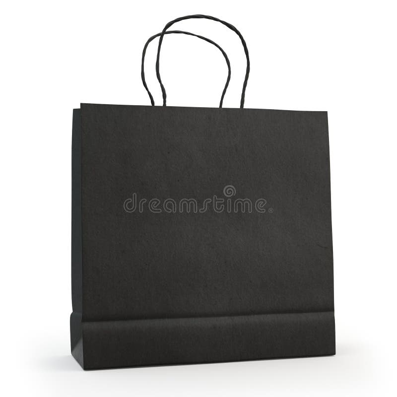 Black paper bag , isolated stock photo. Image of market 45939734