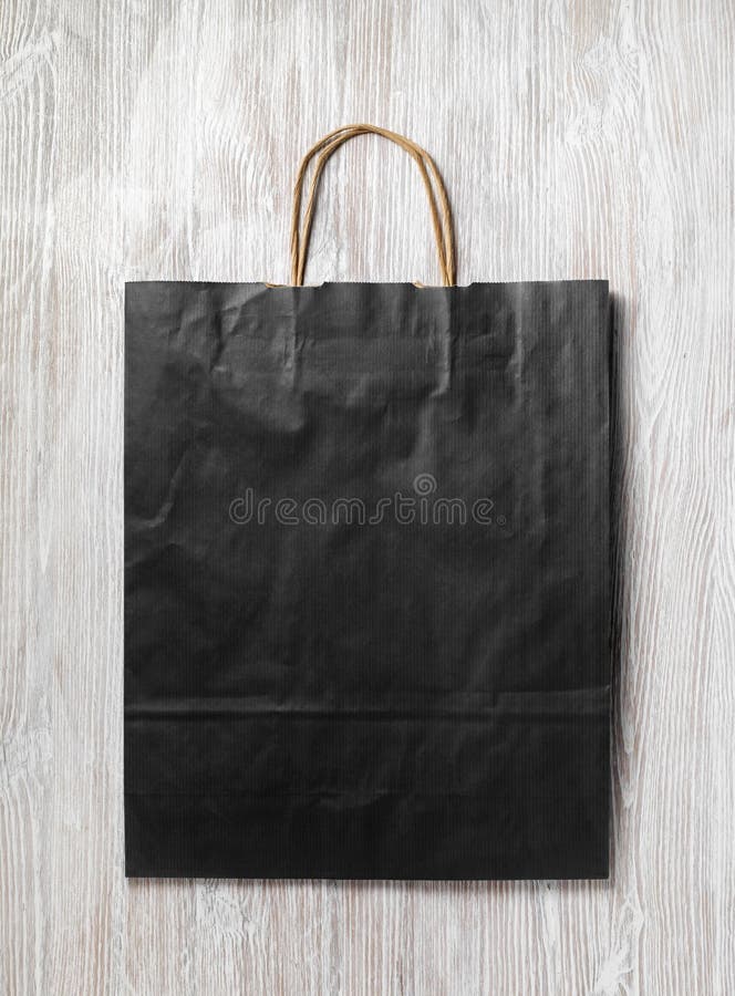 Download Black Paper Bag Design Mockup Stock Image - Image of ...