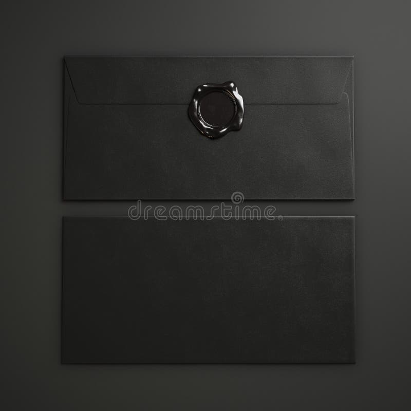 Black paper envelopes stock image. Image of grunge, stamp 46588869