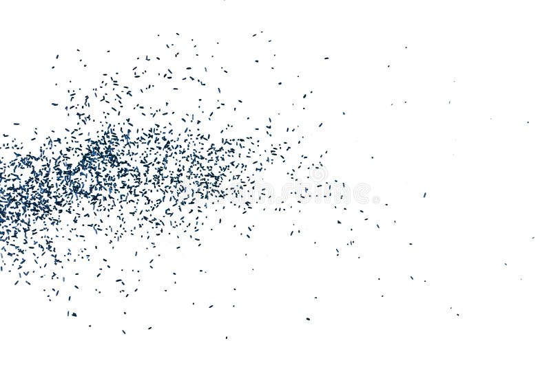 Black particles splatter on white background. royalty free stock image