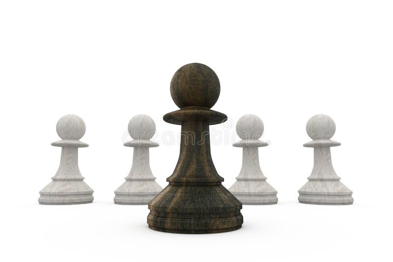 Black Pawn Standing in Front of White Pawns Stock Illustration ...