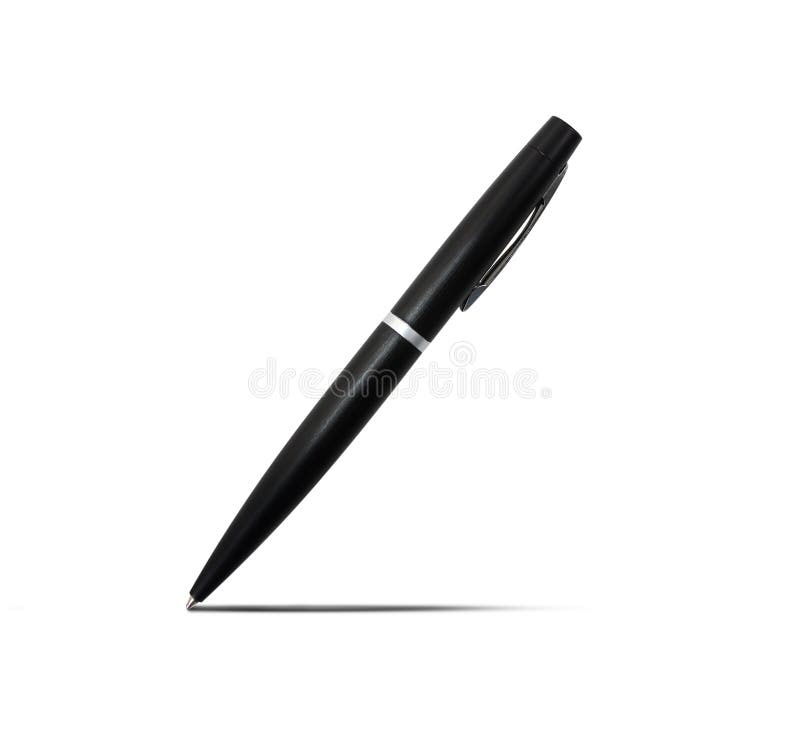 Black Pen Isolated on White Background.with Clipping Part Stock Image